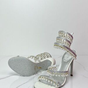 Rene Caovilla Chandelier Ivory Sandals 105